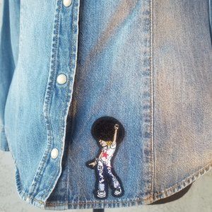 Denim by H &M Jean Jacket with Black rocker